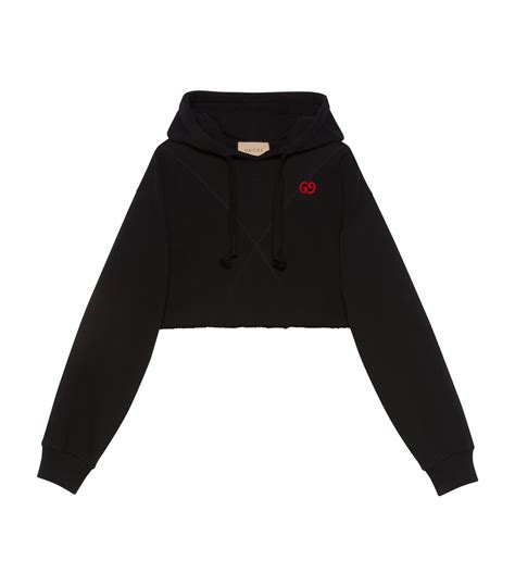 gucci crop hoodie black